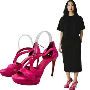 Alexander Mcqueen Armadillo Low Heel Double Arched Sandals Pink Size 8.5